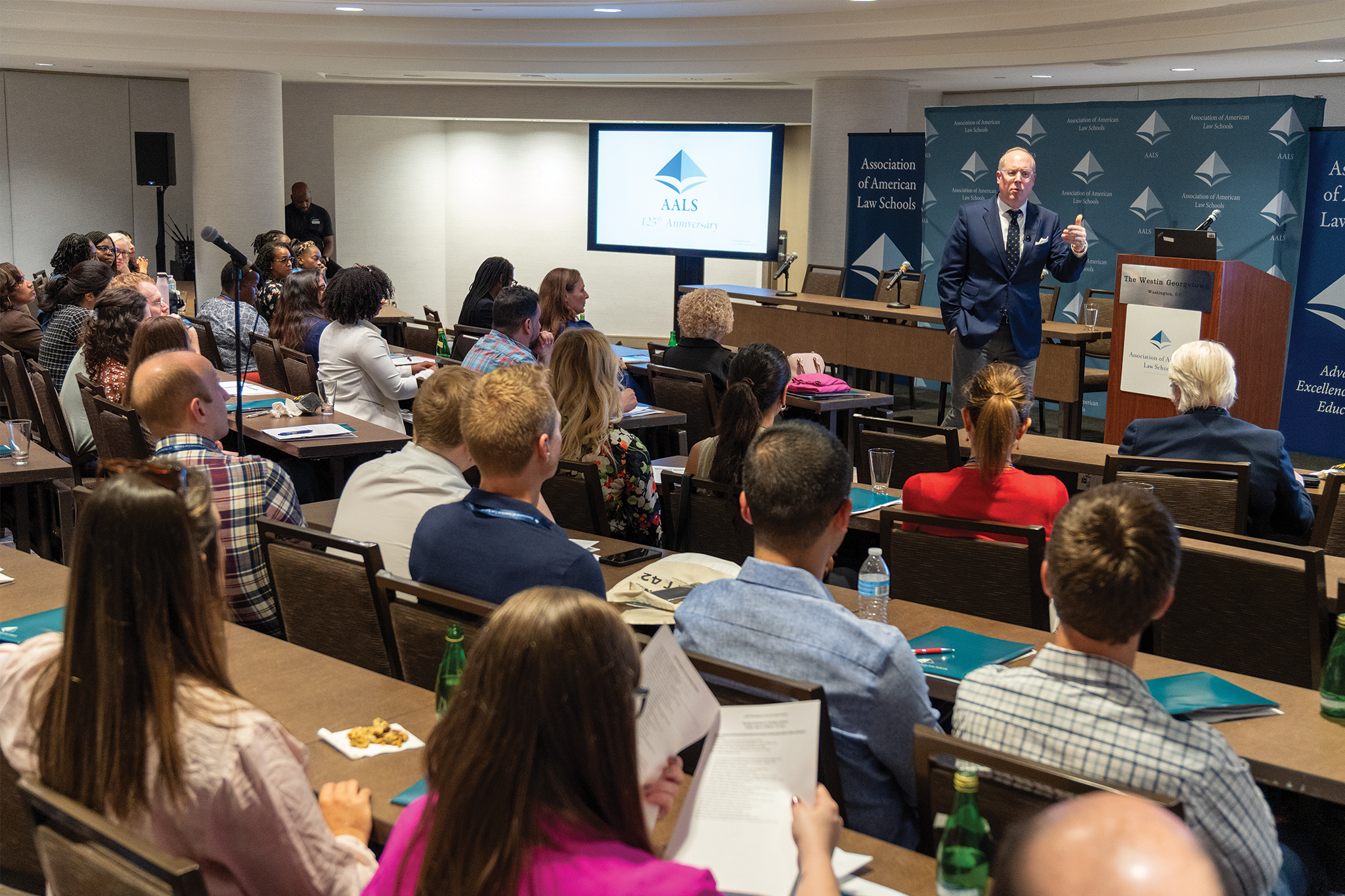 AALS President Austen Parrish, Dean, University of California, Irvine School of Law delivers the workshop keynote address.