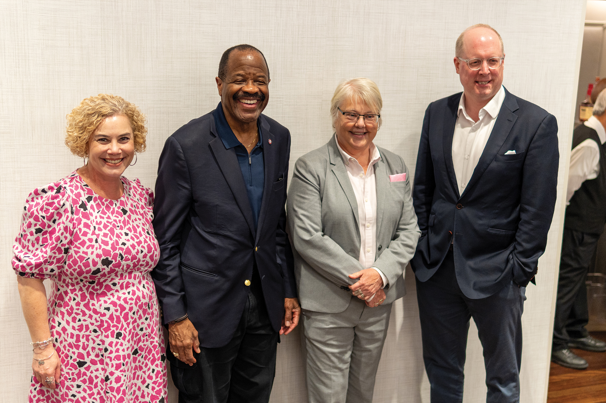 L-R: Melanie B. Jacobs, Dean of University of Louisville Louis D. Brandeis School of Law; Blake D. Morant, AALS Distinguished Counsellor, and Robert Kramer Research Professor of Law, The George Washington University Law School; Kellye Y. Testy, AALS Executive Director and CEO; Austen Parrish, AALS President and Dean, University of California, Irvine School of Law.