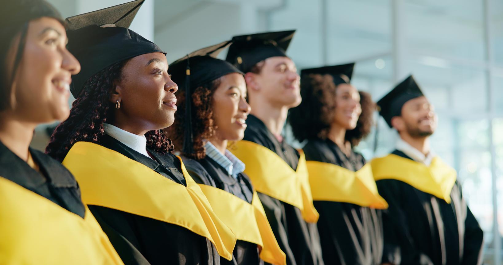 Students celebrating graduation