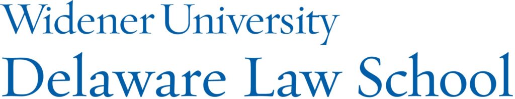 The logo of Widener University Delaware Law School that is linked to the institutions website.